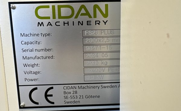 Lankstymo staklės CIDAN FS26 PLUS 2600 x 2.5 mm / #297