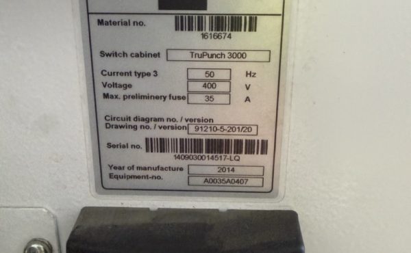 Perforavimo staklės TRUMPF TruPunch 3000 / #313
